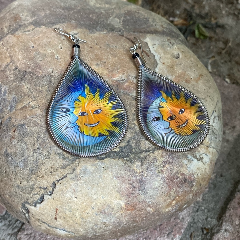 Teardrop💧🌞🌝 Sun&Moon Weaving Earrings